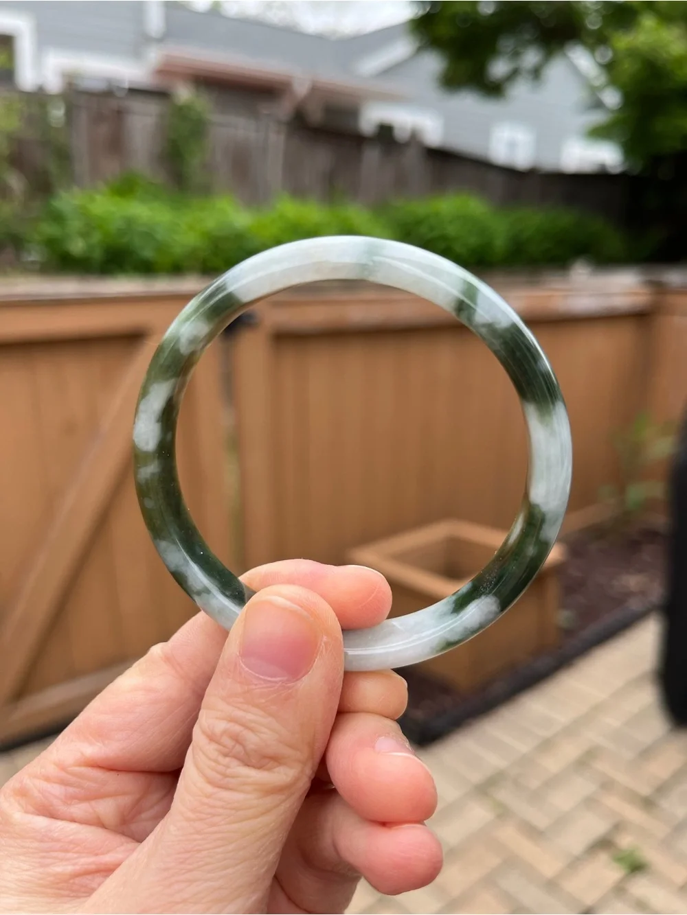 BW105-L 56.5mm Certified Untreated Grade A Burmese Jadeite Bangle Jade Bracelet